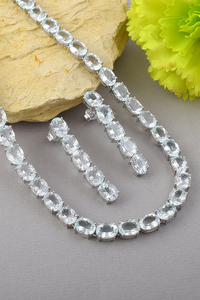 Conjunto de Collar de Aguamarina en Plata de Ley 92.5 KLSS-40158 - Product Image 5