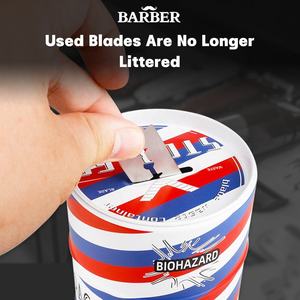 Professional Razor <b>Blade</b> Storage Recycling Box IKZARSA CIK-107 ABS <b>Barber</b> <b>Blade</b> Disposal Container Salon Barbershop Customized - Product Image 4