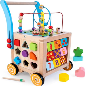 Juguete educativo de madera con engranajes giratorios y paneles con motivos de animales. Disponible a precios de mayorista para pedidos al por mayor. - Product Image 6