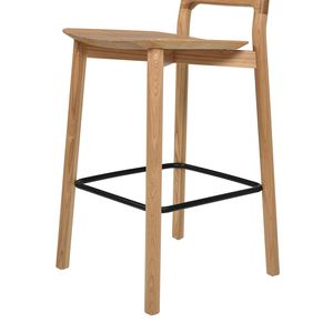 Sven 26.5 \ "moderno sgabello da banco minimalista con schienale basso in legno di frassino biondo naturale per isole cucina e carrelli - Product Image 6