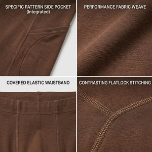 Shorts de compression marron pour hommes, taille mi-haute, ajustement élastique, respirants, en coton tricoté et élasthanne, décontractés, pour l'entraînement sportif - Product Image 6