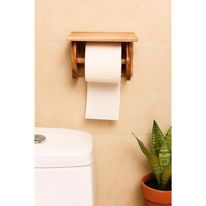 Portarrollos de Papel Higiénico de Madera Moderno para Montar en la Pared, Porta Toallas de Madera Moderno para Montar en la Pared, Estante de Almacenamiento para Baño - Product Image 2