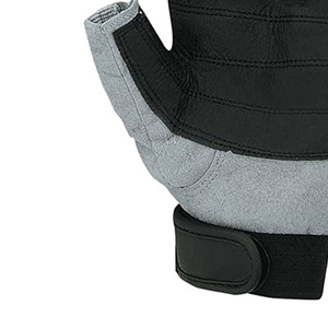 Guantes de pesca de medio dedo, color gris, negro, poliéster, deportes al aire libre, duraderos, 2 piezas - Product Image 4