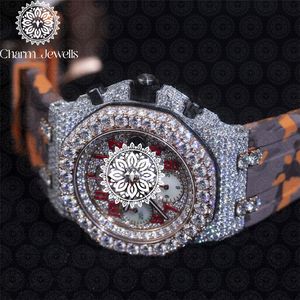 Montre de luxe pour homme Charm_Jewells en acier inoxydable, boîtier rond de 43 mm, mouvement mécanique, cadran en cristal saphir, bracelet en cuir - Product Image 6