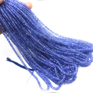 ลูกปัดแทนซาไนต์คุณภาพสูงทรงรอนเดลเหลี่ยมเพชรพลอย ขนาด 3-4.5 มม. สีม่วง สำหรับทำเครื่องประดับ - Product Image 3