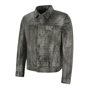 Custom Genuine Python Pattern <b>Leather</b> <b>Jacket</b> Men Luxury Motorcycle Outerwear OEM ODM Factory Sample Service Available - Product Image 2
