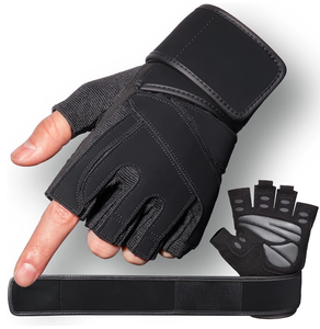 GAF Hot <b>Sale</b> Polyester Non-Slip Lace-up Half Finger Lightweight Palm Protection Sports Outdoor <b>Weight</b> Lifting Unisex Gloves - Product Image 1