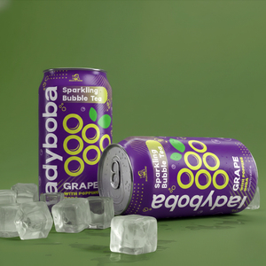 Boisson Lady Boba Sparkling Popping Boba au goût de raisin avec des bulles 310ml en canette - Product Image 5