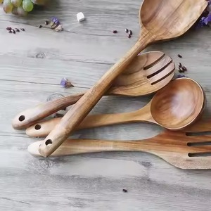 ชุดช้อนส้อมไม้สำหรับเสิร์ฟสลัด  แบบธรรมชาติ  ชุดอุปกรณ์เสิร์ฟสลัดสำหรับครัว - Product Image 6