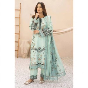 Bohemian Style 3 PC Set Karandi Printed Embroidered Chiffon <b>Shirt</b> Shawl Trousers Dupatta Indian Pakistani Anarkali Dresses - Product Image 4