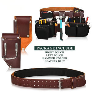 Cinturón de Herramientas de Cuero Genuino de Calidad Personalizado al por Mayor para Carpintero, Mantenimiento y Electricista con Bolsa de Cintura y Tirantes - Product Image 6