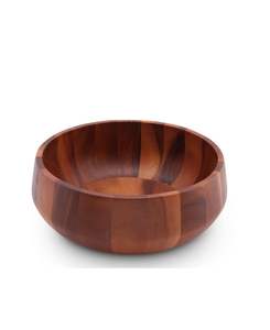 Bol en bois artisanal avec rayures en bois d'acacia, bol décoratif élégant pour la décoration de la table à manger à la maison et idée cadeau unique - Product Image 1