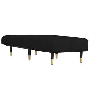Chaise longue en velours noir, construction en mousse, métal et contreplaqué, 100 % polyester - Product Image 3
