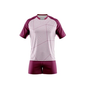 Uniforme de Rugby Personalizado al por Mayor, Diseño OEM Gratuito, Manga Corta, Estampado a Rayas, Simple y Profesional - Product Image 1