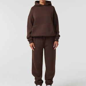 Women's Tracksuit Oversized Set Custom Logo <b>Leopard</b> <b>Print</b> <b>Hoodie</b> Joggers Contrast Line Casual Plain Sweat Suit 2026 - Product Image 5