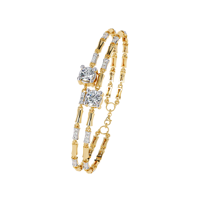 Bracelet de luxe pour femme en or 18 carats avec moissanite, coupe brillante ronde, maillons de chaîne géométriques, bijoux de mariage