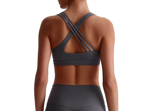 Sujetador deportivo personalizado para mujer, talla grande, de malla, soporte medio, para correr, de secado rápido, transpirable, de elastano/nailon, con logo frontal, al por mayor - Product Image 5