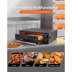 Horno Eléctrico para Pizza de 16 Pulgadas para Encimera, 1750W, Rango de Temperatura de 77-572F, Máquina para Hacer Pizza en Interiores con Temporizador y Control de Temperatura - Product Image 6