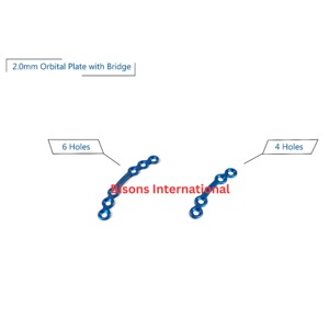 แผ่นไทเทเนียมสำหรับยึดกระดูกสัตว์ ขนาด 2.0 มม. ยี่ห้อ BISONS Wholesale รุ่น Veterinary Orbital Bridge Plate สำหรับศัลยกรรมกระดูก จำนวน 5 ชิ้น - Product Image 1