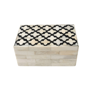 Decorative Handmade Bone Inlay Storage Box Geometric Pattern Luxury Jewelry Organizer <b>Keepsake</b> Gift Box Home Decor Craft Use - Product Image 2