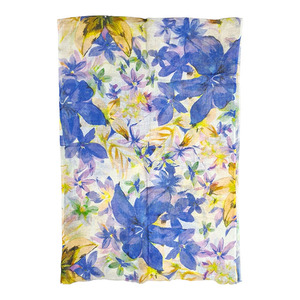 Chal Largo 100% Lino con Estampado Floral Digital - Antibacterial y de Secado Rápido - Product Image 1