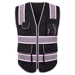 Chaleco de Seguridad Reflectante de Alta Visibilidad, Unisex, de Poliéster, Amarillo, con Bolsillos y Cierre de Cremallera - Product Image 4