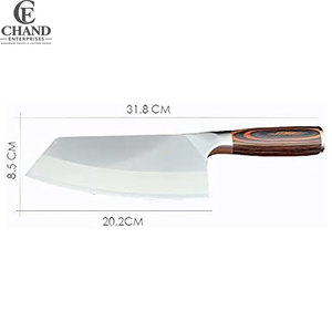 Couteaux à hacher ambidextres en acier inoxydable de haute qualité, écologiques, durables, avec manche en bois Pakka antidérapant - Product Image 2
