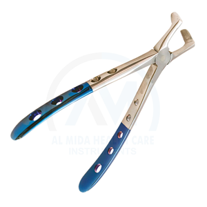 Pince d'extraction dentaire Al Mida Healthcare pour racines inférieures, manche bleu, instrument chirurgical manuel, certifié CE Classe II - Product Image 1