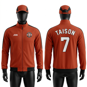 Veste d'entraînement de football pour hommes, tissu interlock en polyester premium 220 GSM, design à panneaux magenta et noir, logo personnalisé par sublimation - Product Image 2