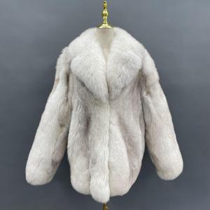 Manteau en fourrure de renard véritable, épais et chaud pour l'hiver, grande taille, longueur intégrale, pour hommes - Product Image 1