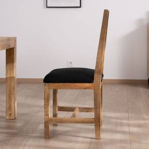 Ensemble de 2 chaises de salle à manger Vandana Urban Style en bois de manguier brut Manoha avec sièges rembourrés en tissu - Product Image 5