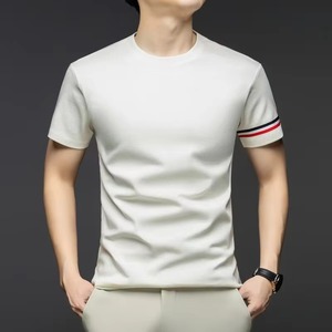 เสื้อยืดสตรีทแวร์ผู้ชายคุณภาพสูง น้ำหนัก 220 กรัม ผ้าฝ้าย 100% ทรงหลวมไหล่ตก แบบเรียบ ไซส์ใหญ่ ใส่ได้ทั้งชายและหญิง - Product Image 4