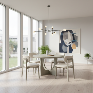 Mesa de Centro Moderna con 4 Sillas, Diseño Decorativo Duradero, Ligera, Fácil de Limpiar, 1 Año de Garantía, Madera de Caucho, Compacta para 4 Personas - Product Image 2