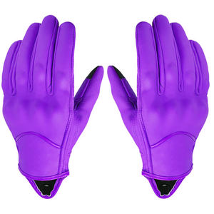 Gants de moto de course en cuir avec logo personnalisé, doigts entiers, coupe-vent, antidérapants, légers, respirants, protection pour le cyclisme sportif - Product Image 2