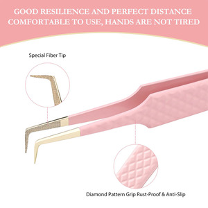 Pinces à épiler personnalisées pour les écoles de formation en extensions de cils et les salons, pinces à cils en gros en acier inoxydable de qualité supérieure - Product Image 3