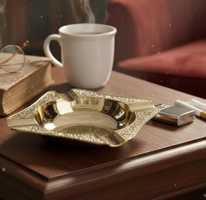 Brass Ash Tray for Cigarette <b>Vintage</b> <b>Ashtray</b> for Cigarette Stylish Engraved Design, Rustic Look Living Room Decor Gifts - Product Image 1