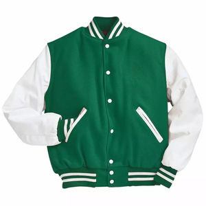 Chaqueta Varsity Personalizada para Hombre, Nueva, Básica, de Lona, con Cuello Alto Acolchado, con Letras Bordadas, Chaqueta Varsity para Hombre de Calidad Económica con OEM - Product Image 1