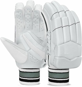 Gants de cricket professionnels en cuir blanc pakistanais avec une protection et une flexibilité supérieures pour les frappeurs - Product Image 2