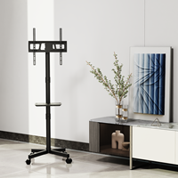 Soporte Móvil para TV de Alta Resistencia AUKI con Ruedas Giratorias para Pantallas LED/LCD de 32-55 Pulgadas, Altura Ajustable, Marco de Acero, VESA Máxima 400X400