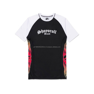 Venta al por mayor de talla grande Jiujitsu Activewear Shoyoroll Monochrome Training Rashguard para hombres Gym Workout Running BJJ Plain Rash Guard - Product Image 1