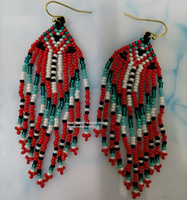 Boucles d'oreilles en perles de rocaille bohème fabriquées à la main macramé glands colorés à la mode motif de boule de femmes diamant perle cadeau de mariage principal