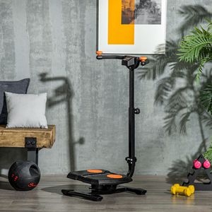 Tavola Girevole per Addominali Regolabile in Altezza con Monitor LCD, Allenamento Total Body con Ruote - Product Image 1