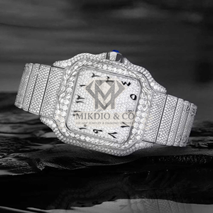 Reloj de Cuarzo de Lujo para Hombre, Edición Limitada, Cuadrado, con Incrustaciones de Diamantes, Estilo Hip Hop, Esfera Analógica de Acero Inoxidable - Product Image 3