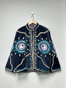 <b>Velvet</b> Suzani <b>Jacket</b> for <b>Women</b> Handmade Deer Embroidered <b>Jacket</b> Boho Floral Coat Statement Festival Wear Artisan Fashion Outwear - Product Image 3