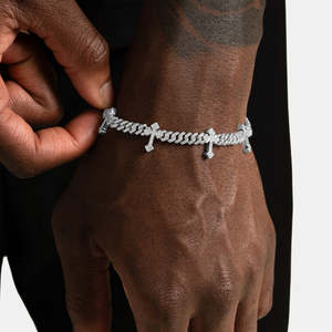 925 Sterling Silver <b>Cross</b> Cuban Link Moissanite Bracelet VVS D Color Diamond Cuban <b>Chain</b> Bracelet for <b>Men</b> Women - Product Image 2