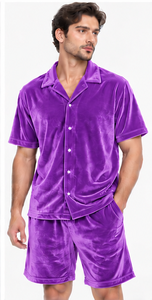 Ensemble assorti d'été en velours de haute qualité, chemise douce et respirante, short élastique, vente en gros, chemise et short en velours unisexes, mode - Product Image 5