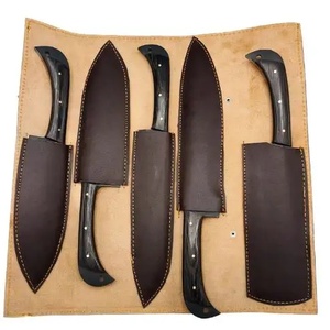 Juego de Cuchillos de Chef Profesionales de Acero Inoxidable de 5 Piezas, Hechos a Mano por Ahmad Fabric, Mango de Resina, Funda de Cuero, Diseño Moderno, Personalizable - Product Image 5