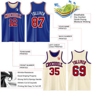 Ensemble de maillots de basket rétro réversibles en maille perforée premium, tenues d'équipe rayées, kits d'entraînement athlétique, vêtements de sport OEM - Product Image 3