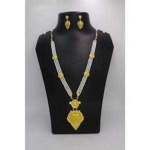 Bijoux antiques indiens plaqué or à la mode en laiton pur bijoux de mariage de mariée indiens ensemble de colliers de haute qualité - Product Image 5