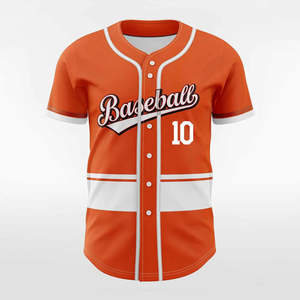 Camiseta de Béisbol Naranja Personalizada, Uniforme de Equipo Auténtico con Botones Completos, Nombre y Número Personalizados, Transpirable y Antibacteriano - Product Image 6